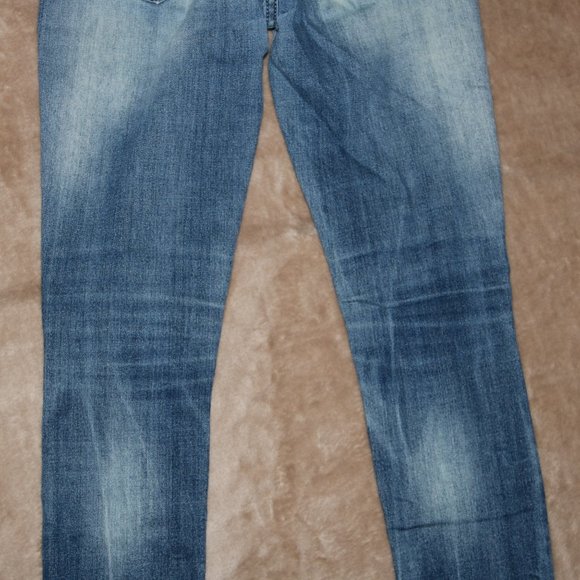 Lee Fits em All Lynn Rivet Blue Jeans - Ripped Distressed Knee - Waist 27x31.5 - Picture 11 of 12